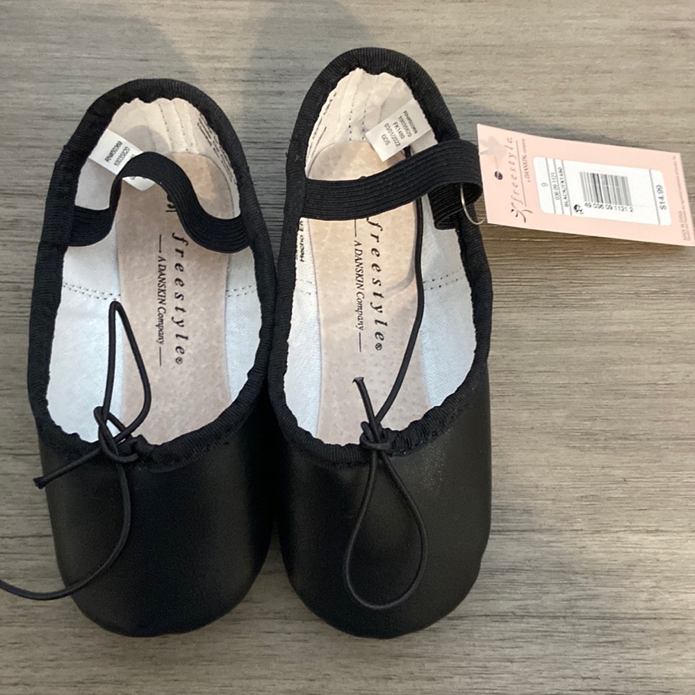 Freestyle by danskin black ballet dance shoes toddler 9